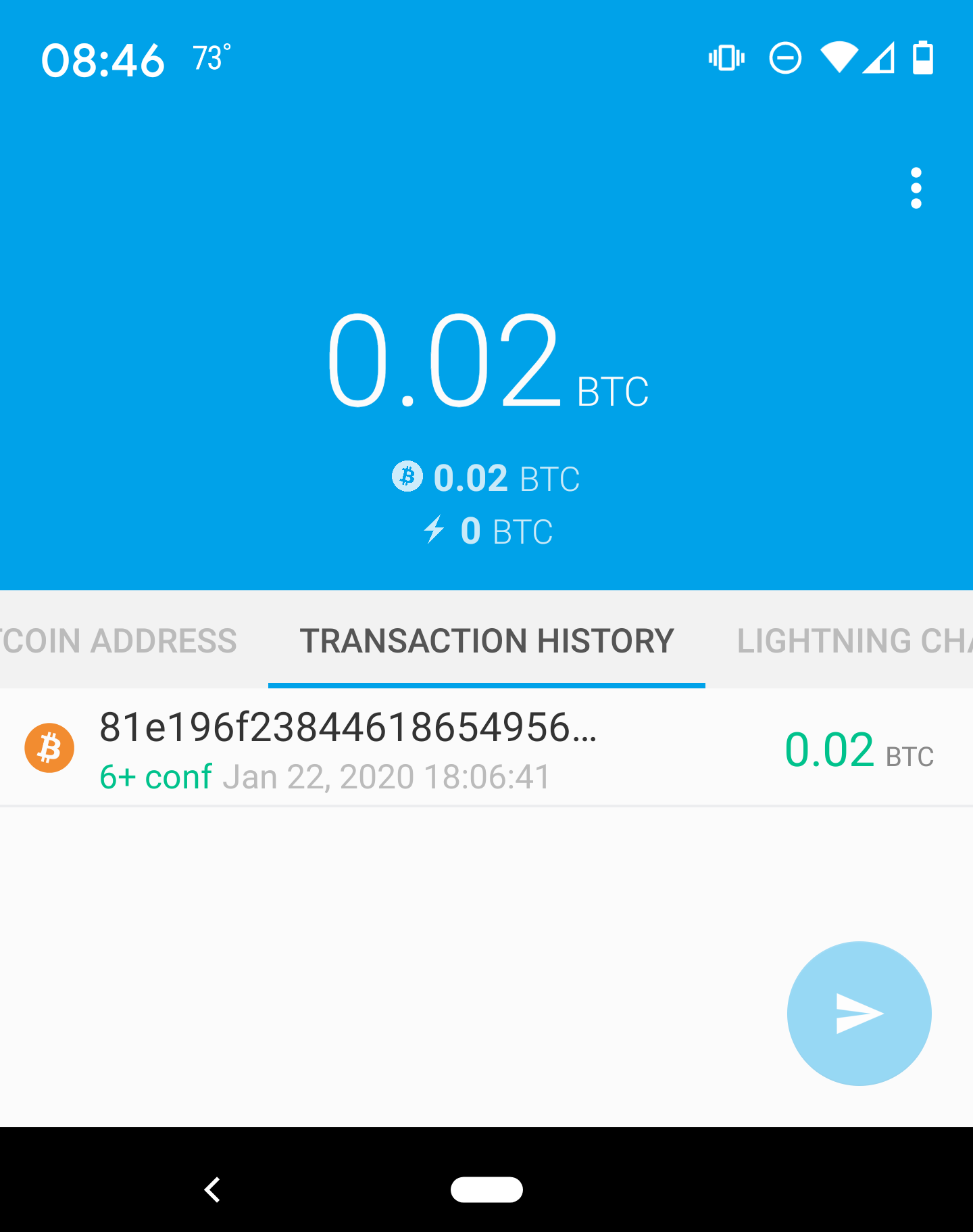 Bitcoin transaction received